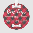 Pet's First Christmas | Red Buffalo Plaid Photo