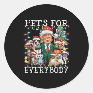 Pets For Everybody Funny Christmas Trump Classic Round Sticker