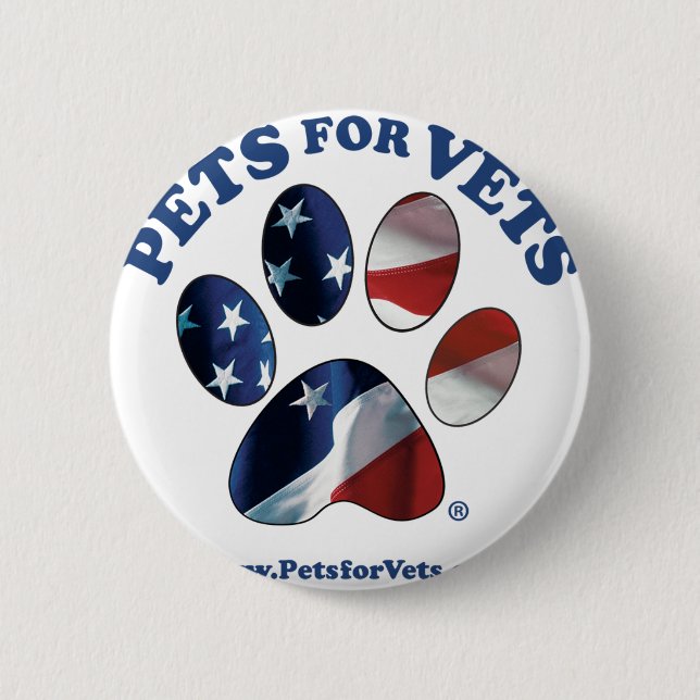 Pets for Vets 6 Cm Round Badge (Front)