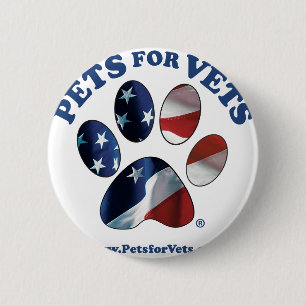 Pets for Vets 6 Cm Round Badge