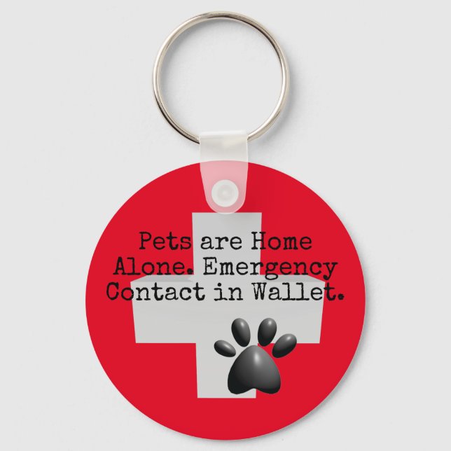 Pets Home Alone ICE Contact Key Ring (Front)