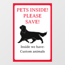Pets Inside House Sticker, Window Cling