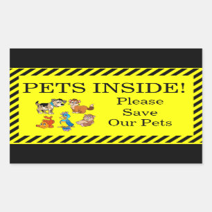 Pets Inside Rectangular Sticker