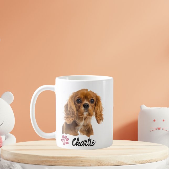 Pets Lover Custom Photo And Name Modern Gift Coffee Mug (Creator Uploaded)