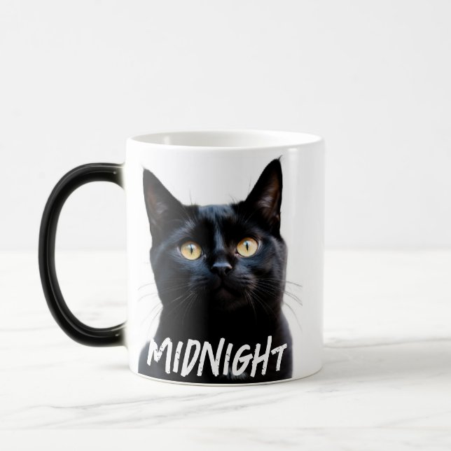 Pet's Modern Cool Typography Name and Photo Magic Mug (Left)