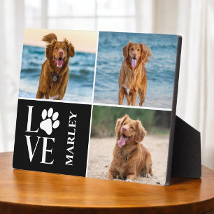 Pets Modern Dog Lover 3 Photo Collage  Plaque