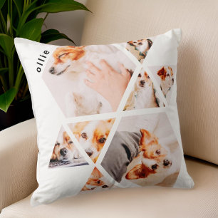 Pets Modern Shapes Geometric 8 Collage Photo Cushion
