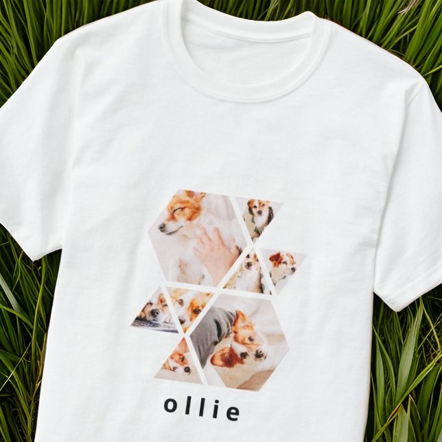 Pets Modern Shapes Geometric 8 Collage Photo T-Shirt (Creator Uploaded)