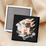 Pet's Modern Simple Cool Typography Name and Photo Magnet<br><div class="desc">This simple and modern design is composed of modern simple playful script typography. Add custom pet photo.</div>