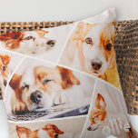 Pets Modern Simple Custom 6 Images Collage Photo Cushion<br><div class="desc">This simple and modern design is composed of sans serif typography. Add custom pet photo.</div>