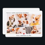 Pets Modern Simple Custom 6 Images Collage Photo Holiday Card<br><div class="desc">Add six (6) custom photos of your pet and pet's name. Add your photos and if needed,  unmask the group of photo and frame,  adjust the image against the frame,  then click mask.</div>