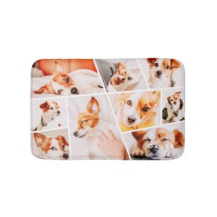 Pets Modern Simple Custom 9 Photos Collage Bath Mat