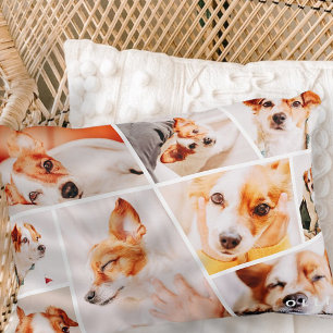 Pets Modern Simple Custom 9 Photos Collage Decorative Cushion