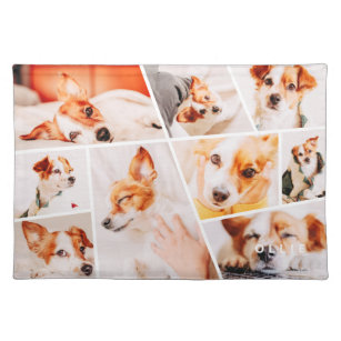 Pets Modern Simple Custom 9 Photos Collage Placemat