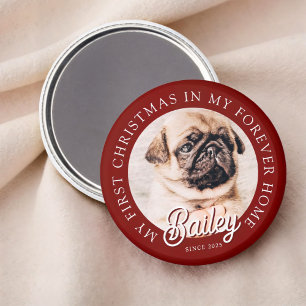 Pet's My First Christmas In Forever Home Modern Magnet