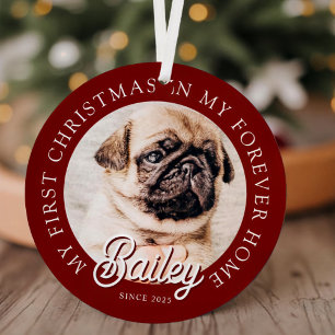 Pet's My First Christmas In Forever Home Modern Metal Tree Decoration