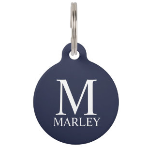 Pet's Name and Monogram with Owner's Contact Pet I Pet Tag
