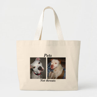 Pets, Not threats tote bag