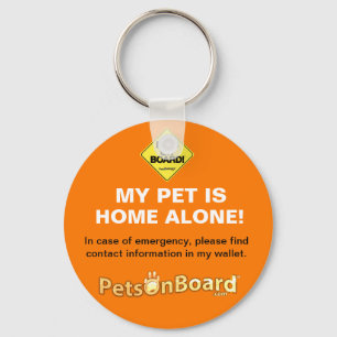 Pets On Board Keychain Home Alone-Orange