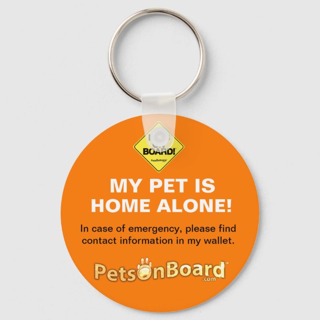 Pets On Board Keychain Home Alone-Orange (Front)