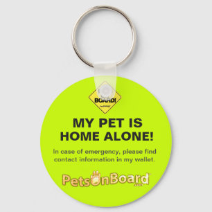 Pets On Board Keychain Home Alone-Yellow