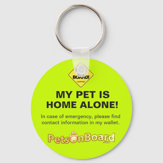 Pets On Board Keychain Home Alone-Yellow (Front)