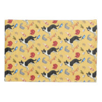 Pets on Parade Pillow Case (on Yellow)