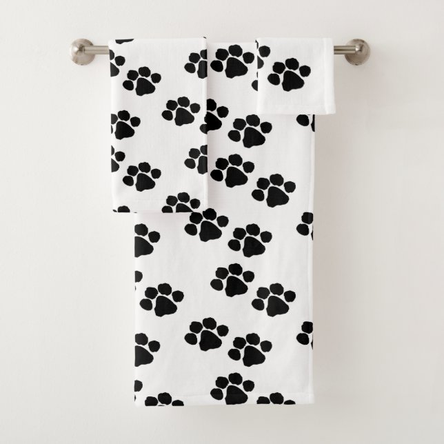 Pets Paw Prints Bath Towel Set (Insitu)