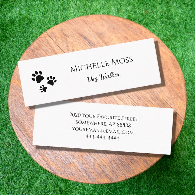 Pets Paw Prints Dog Walker Simple  Mini Business Card (Creator Uploaded)