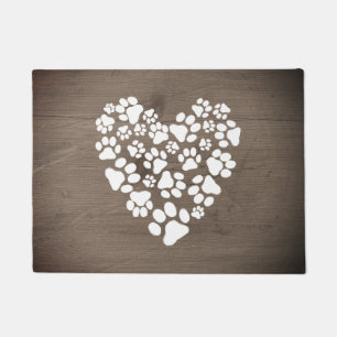 Pets' Paw Prints Heart Doormat