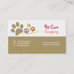 pets Pet Care business card