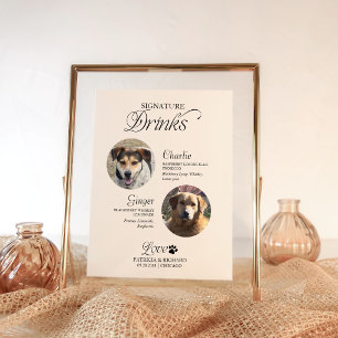 Pets Photo Signature Drinks Wedding Sign