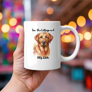Pets Sandy Brown Watercolor Personalise Coffee Mug
