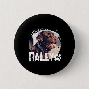 Pets Simple Modern Cool Nge Name And Photo 6 Cm Round Badge