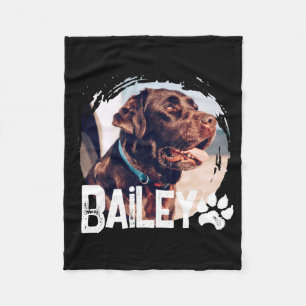 Pets Simple Modern Cool Nge Name And Photo Fleece Blanket