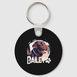 Pets Simple Modern Cool Nge Name And Photo Key Ring
