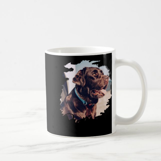 Pets Simple Modern Cool Tygraphy Name And Photo  Coffee Mug (Right)