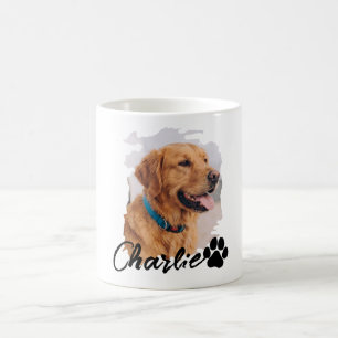 Pet's Simple Modern Cool Typography Name and Photo Coffee Mug