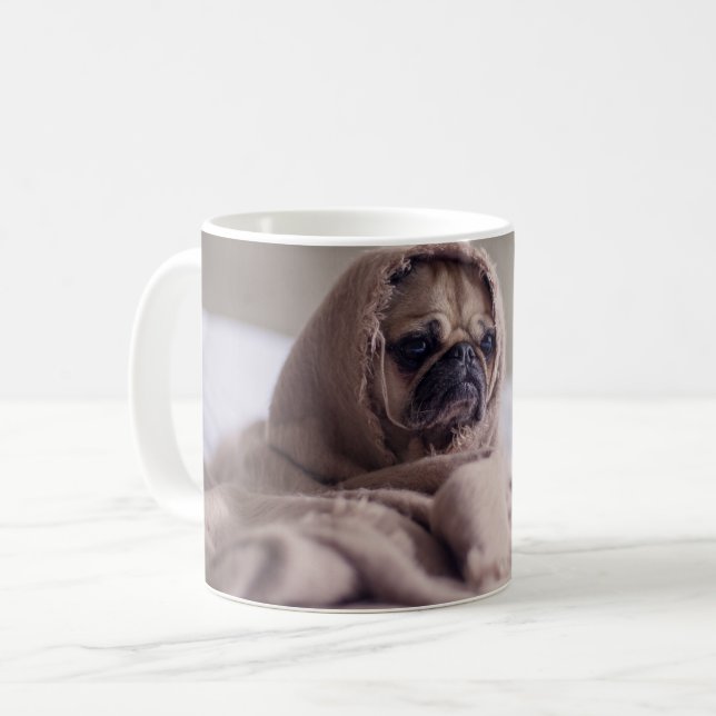 Pet's Simple Modern Cool Typography Name and Photo Coffee Mug (Front Left)