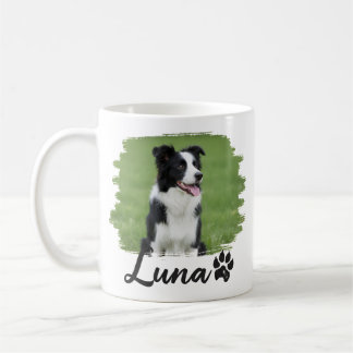 Pet's Simple Modern Cool Typography Name and Photo Coffee Mug