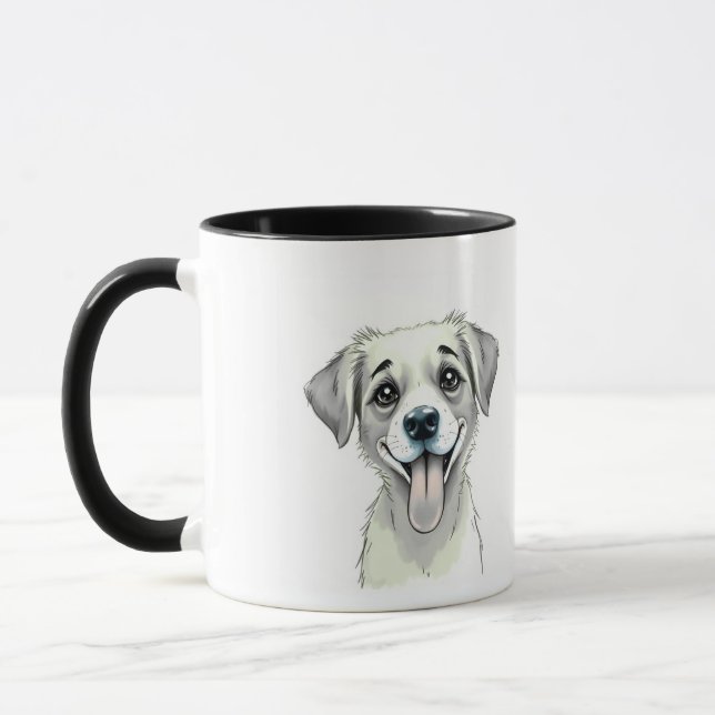Pet's Simple Modern Cool Typography Name and Photo Mug (Left)
