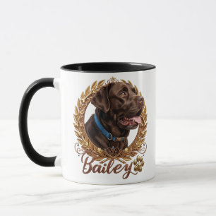 Pet's Simple Modern Cool Typography Name and Photo Mug
