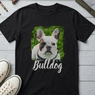 Pet's Simple Modern Cool Typography Name and Photo T-Shirt