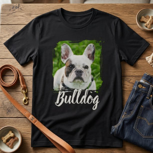 Pet's Simple Modern Cool Typography Name and Photo T-Shirt