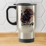 Pet's Simple Modern Cool Typography Name and Photo Travel Mug<br><div class="desc">This simple and modern design is composed of modern simple playful script typography. Add custom pet photo.</div>