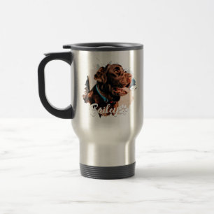 Pet's Simple Modern Cool Typography Name and Photo Travel Mug