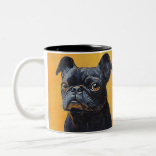 Pet's Simple Modern Cool Typography Name and Photo Two-Tone Coffee Mug