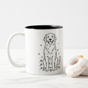Pet's Simple Modern Cool Typography Name and Photo Two-Tone Coffee Mug