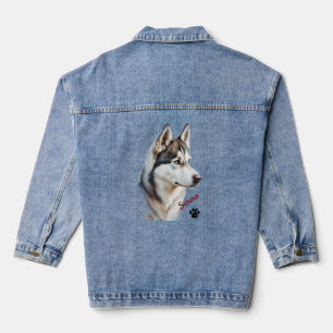 Pet's Simple Modern Cool Typography Name Denim Jacket