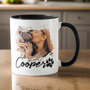 Pet's Simple Modern Cool Typography Name Two Photo Mug